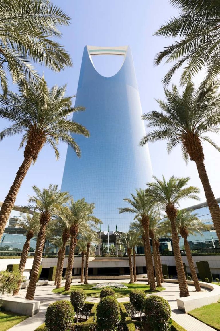 Kingdom Centre Tower in Riyadh, a modern landmark featured on a Saudi Arabia tour