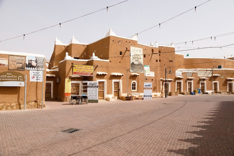 Traditional mud-brick buildings in Ushaiger heritage village, Saudi Arabia