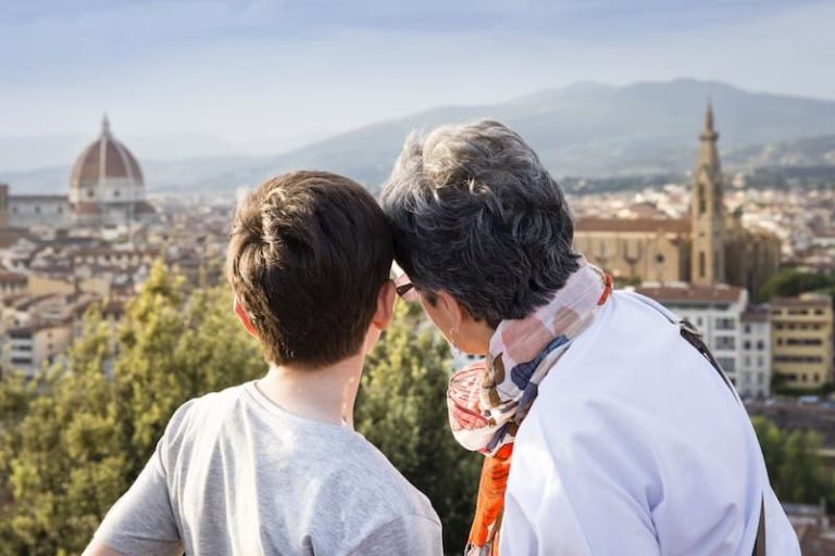 Grandmother and grandson in Italy