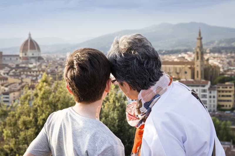 Grandmother and grandson in Italy